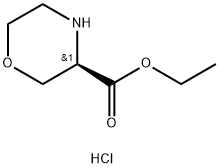 (R)-吗啉-3-甲酸乙酯盐酸盐 结构式