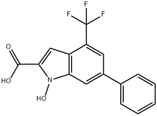 1-Hydroxy-6-phenyl-4-trifluoroMethyl-1H-indole-2-carboxylic acid 结构式