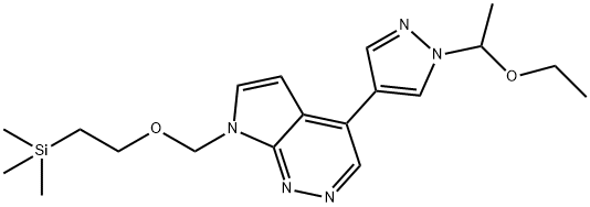 4-[1-(1-Ethoxyethyl)-1H-pyrazol-4-yl]-7-[[2-(triMethylsilyl)ethoxy]Methyl]-7H-pyrrolo[2,3-c]pyridazine 结构式