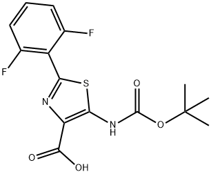 5-(tert-butoxycarbonylaMino)-2-(2,6-difluorophenyl)thiazole-4-carboxylic acid 结构式