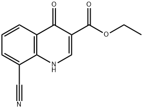 8-Cyano-4-oxo-1,4-dihydro-quinoline-3-carboxylic acid ethyl ester 结构式