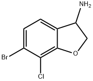 6-溴-7-氯-2,3-二氢苯并呋喃-3-胺 结构式