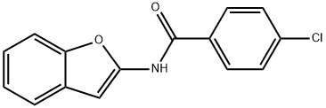 N-(苯并呋喃-2-基)-4-氯苯甲酰胺 结构式