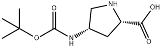 (2S,4S)-4-((叔丁氧羰基)氨基)吡咯烷-2-羧酸 结构式