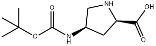 (2R,4R)-4-((叔丁氧羰基)氨基)吡咯烷-2-羧酸 结构式