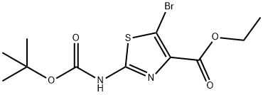 N-BOC-2-氨基-5-溴噻唑-4-甲酸乙酯 结构式