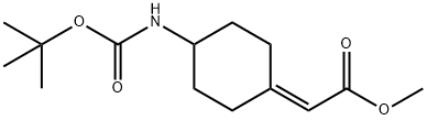 2-(4-((叔丁氧羰基)氨基)亚环己基)乙酸甲酯 结构式