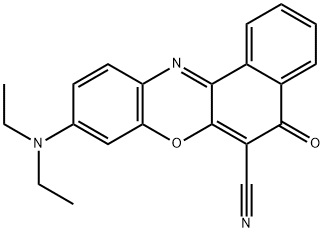 6-氰基-9-(二乙氨基)-5H-苯并[A]吩恶嗪-5-酮 结构式