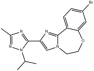 9-溴-2-(1-异丙基-3-甲基-1H-1,2,4-三唑-5-基)-5,6-二氢苯并[F]咪唑并[ 结构式