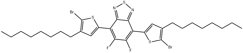 4,7-双(5-溴-4-辛基噻吩基)-5,6-二氟苯并[C][1,2,5]噻二唑 结构式