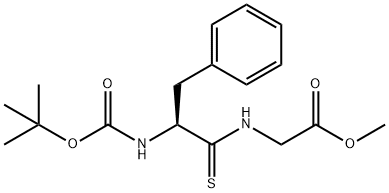 化合物 GLYCINE, N-[(1,1-DIMETHYLETHOXY)CARBONYL]THIO-L-PHENYLALANYL-, METHYL ESTER 结构式