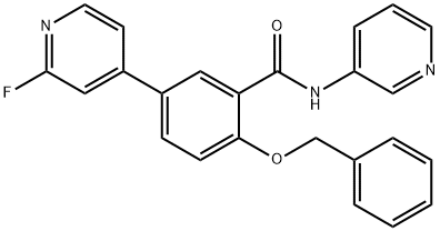 5-(2-氟-4-吡啶基)-2-(苯基甲氧基)-N-3-吡啶基苯甲酰胺 结构式