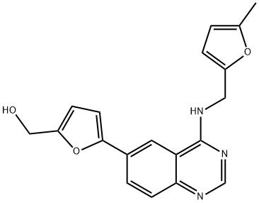 5-[4-[[(5-甲基-2-呋喃基)甲基]氨基]-6-喹唑啉基]-2-呋喃甲醇 结构式