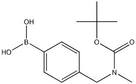 4-((叔-丁氧基羰基(甲基)氨基)甲基)苯基硼酸 结构式