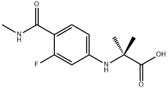 N-[3-氟-4-[(甲基氨基)羰基]苯基]-2-甲基丙氨酸 结构式