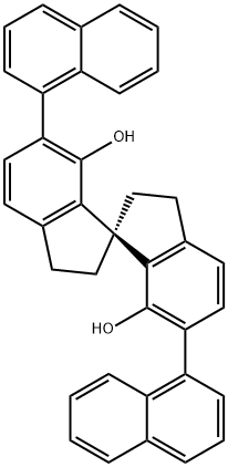 (R)-2,2',3,3'-四氢-6,6'-二(1-萘基)-1,1'-螺二[1H-茚]-7,7'二醇 结构式