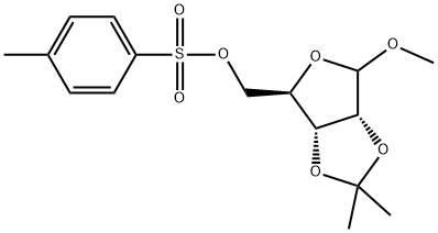 甲基 2,3-O-异丙亚基-5-O-对甲苯磺酰基-D-呋喃核糖苷 结构式