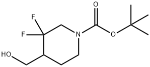 3,3-二氟-4-(羟甲基)哌啶-1-甲酸叔丁酯 结构式
