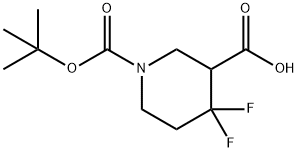 1-[(叔丁氧基)羰基] -4,4-二氟哌啶-3-甲酸 结构式