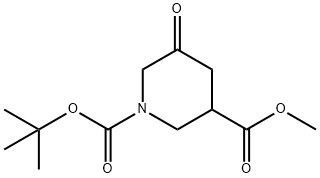 1-BOC-5-氧代哌啶-3-甲酸甲酯 结构式