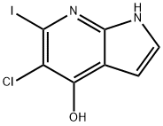 5-Chloro-4-hydroxy-6-iodo-7-azaindole 结构式