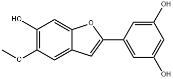 5-(6-羟基-5-甲氧基-2-苯并呋喃基)-1,3-苯二酚 结构式