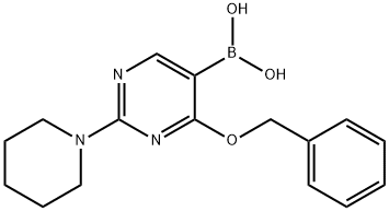 4-苄氧基-2-哌啶嘧啶-5-硼酸 结构式