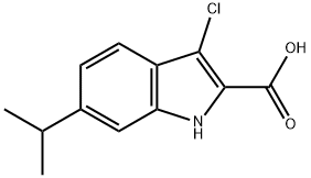 3-Chloro-6-(1-Methylethyl)-1H-indole-2-carboxylic Acid 结构式