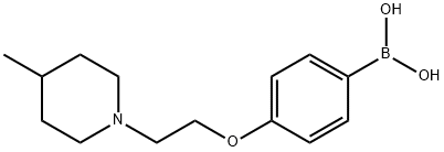 4-(2-(4-甲基哌啶-1-基)乙氧基)苯基硼酸 结构式