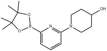 1-(6-(4,4,5,5-四甲基-1,3,2-二氧杂硼烷-2-基)吡啶-2-基)哌啶-4-醇 结构式