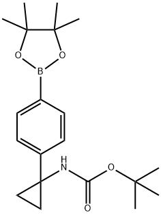 4-〔1-(N- BOC-氨基)环丙基]苯基硼酸频哪醇酯 结构式