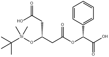 (3R)-3-叔丁基二甲基硅氧基戊二酸-1-(R)-(-)-扁桃酸酯 结构式