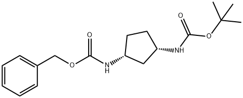 (1S,3R)-1-(BOC-氨基)-3-(CBZ-氨基)环戊烷 结构式