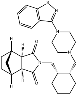 (3AR,4S,7R,7AS)-2-[[(1S,2R)-2-[[4-(1,2-苯并异噻唑-3-基)-1-哌嗪基]甲基]环己基]甲基]六氢-4,7-甲桥-1H-异吲哚-1,3(2H)-二酮 结构式