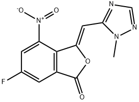 (Z)-6-氟-3 - ((1-甲基-1H-1,2,4-三唑-5-基)亚甲基)-4-硝基异苯并呋喃- 结构式