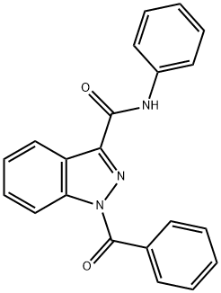 1-苯甲酰-N-苯基-1氢-吲唑-3-甲酰胺 结构式