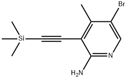 5-broMo-4-Methyl-3-((triMethylsilyl)ethynyl)pyridin-2-aMine 结构式