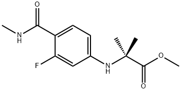 N-[3-氟-4-[(甲基氨基)羰基]苯基]-2-甲基丙氨酸甲酯 结构式
