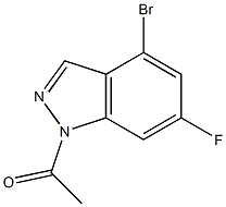 1-(4-溴-6-氟-1H-吲唑-1-基)乙酮 结构式