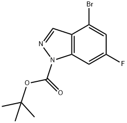 4-溴-6-氟-1H-吲唑-1-羧酸叔丁酯 结构式