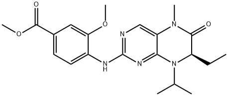 (R)-4-(7-Ethyl-8-isopropyl-5-Methyl-6-oxo-5,6,7,8-tetrahydro-pteridin-2-ylaMino) -3-Methoxy-benzoic acid Methyl ester 结构式