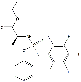 N-[(R)-(2,3,4,5,6-五氟苯氧基)苯氧基亚膦酰基]-L-丙氨酸异丙酯 结构式