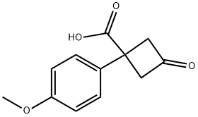 1-(4-甲氧基苯基)-3-氧代环丁烷甲酸 结构式