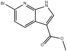 6-溴-1H-吡咯并[2,3-B]吡啶-3-甲酸甲酯 结构式