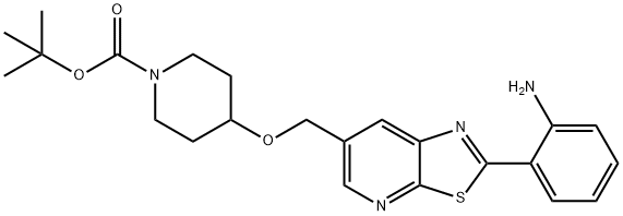 4-[2-(2-AMino-phenyl)-thiazolo[5,4-b]pyridin-6-ylMethoxy]-piperidine-1-carboxylic acid tert-butyl ester 结构式