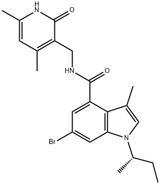 (S)-6-溴-1-(仲丁基)-N - ((4,6-二甲基-2-氧代-1,2-二氢吡啶-3-基)甲基 结构式