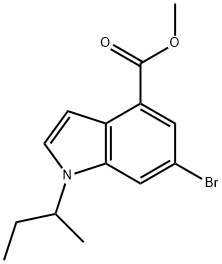 6-溴-1-(仲丁基)-1H-吲哚-4-羧酸甲酯 结构式