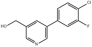 (5-(4-氯-3-氟苯基)吡啶-3-基)甲醇 结构式