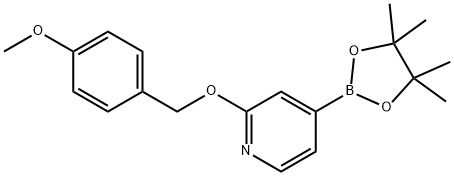 2-((4-甲氧基苄基)氧基)-4-(4,4,5,5-四甲基-1,3,2-二氧硼烷-2-基)吡啶 结构式