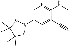 2-(甲基氨基)-5-(4,4,5,5-四甲基-1,3,2-二氧杂环戊硼烷-2-基)氰吡啶 结构式